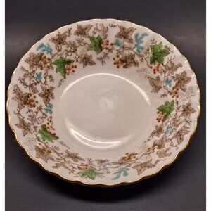 Rare Vintage Arbor by Minton Scalloped Berry Bowl with Gold Trim